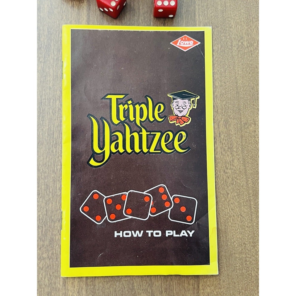 Vintage Yahtzee Score Pads Cup and Dice - No Box - 1972 Version Triple Yahtzee - Picture 3 of 7